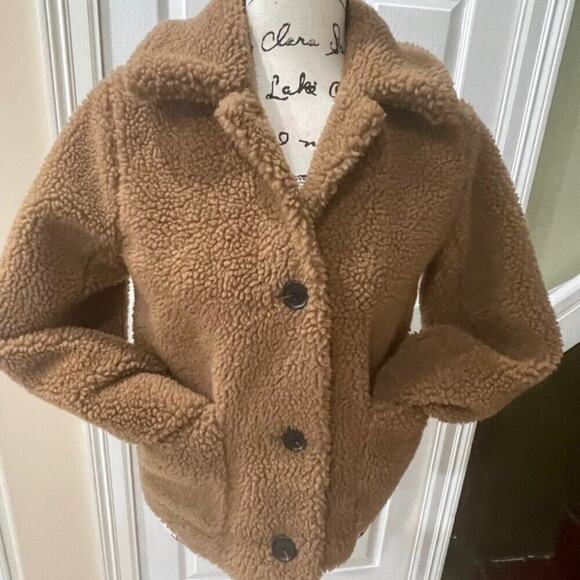 ABERCROMBIE & FITCH TEDDY BEAR BOMBER JACKET COZY SIZE XS WARMTH AESTHETIC - Picture 8 of 13